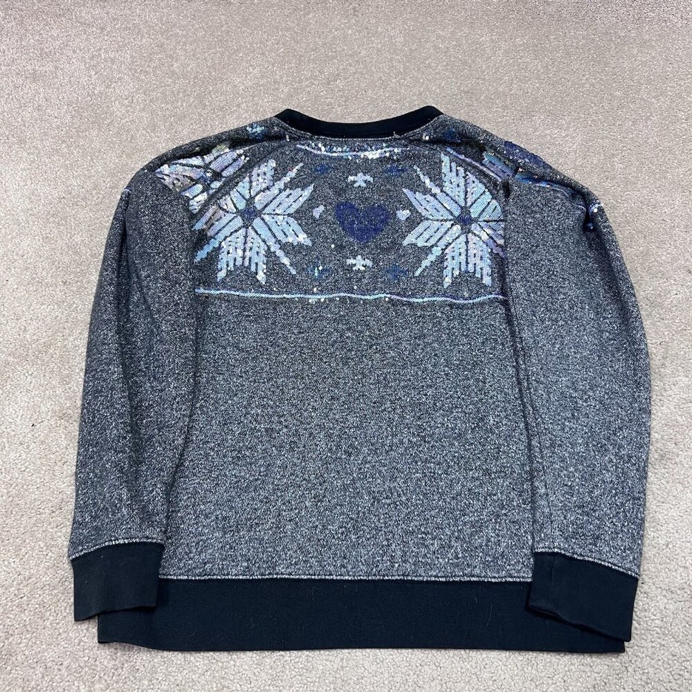 Victoria’s Secret PINK Sweatshirt Sequin Women’s Gray Long Sleeve Pullover XS - Picture 10 of 10